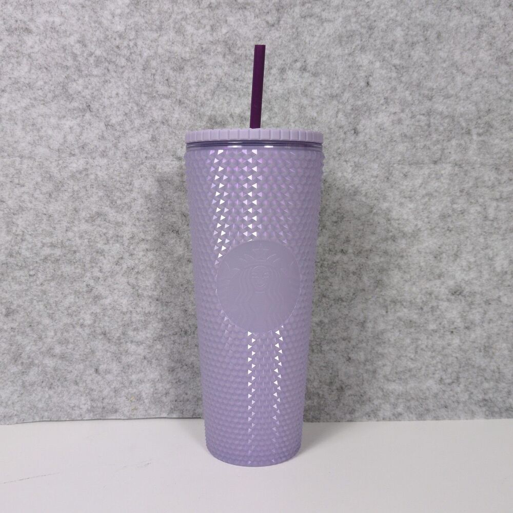 Starbucks 2021 Holiday Lavender Icy Lilac Studded Bling Cold Cup Tumbler 24 oz
